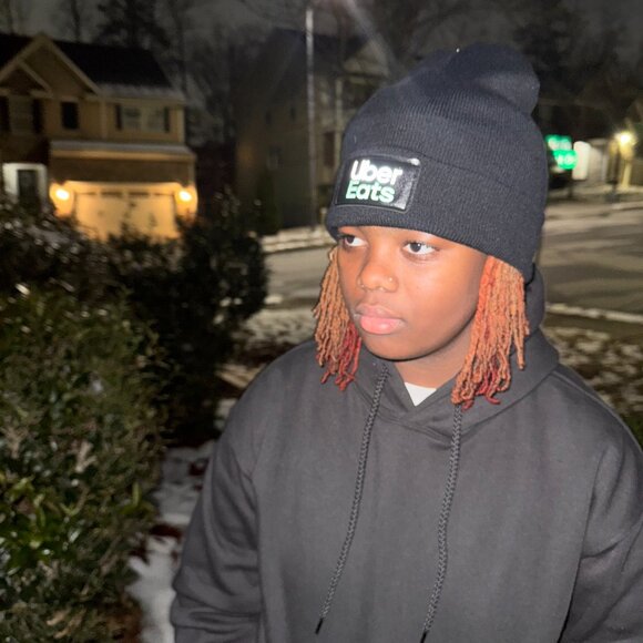 UberEats Reflective Hooded Sweatshirt Hoodie - Delivery Driver (Black) - Picture 17 of 17